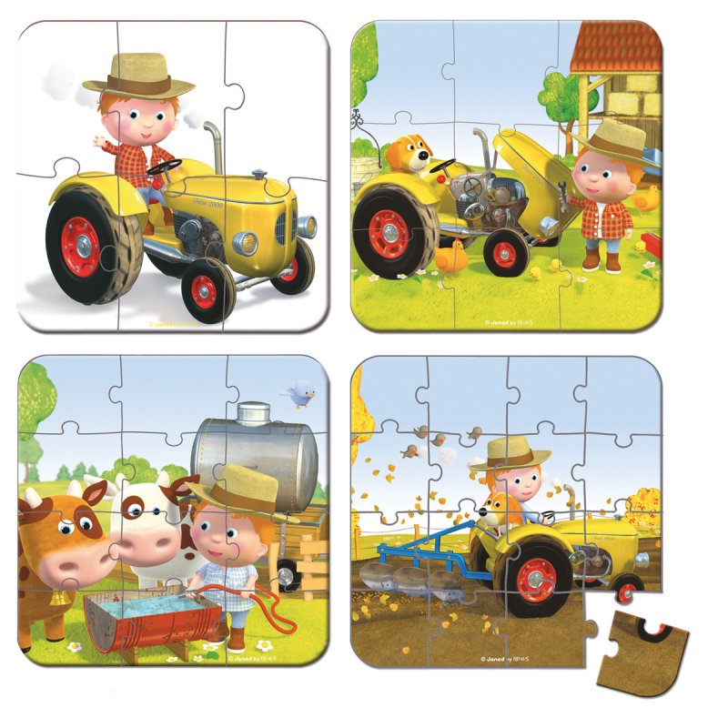 4 Puzzles 3 ans Le tracteur de Peter Janod - 17,90€