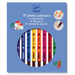 10 feutres pinceaux, couleurs classiques