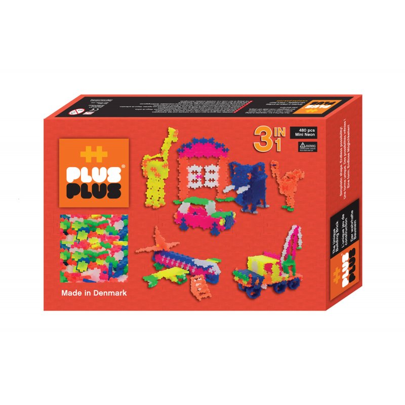 Plus plus Box mini Néon 480 pièces 3 en 1 17,96€