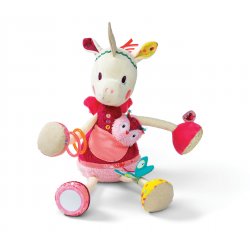 Louise la licorne peluche d'activité