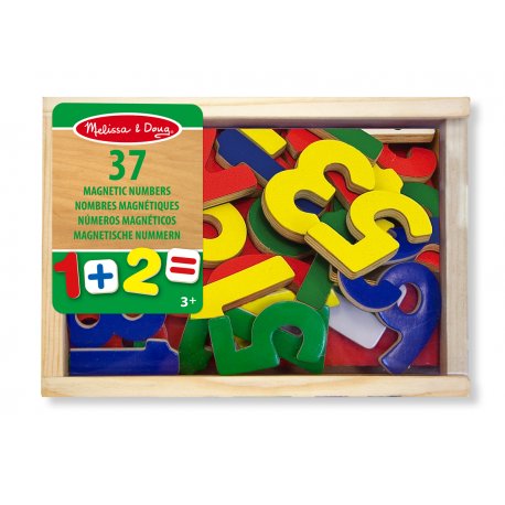 Chiffres aimantés en bois - boite