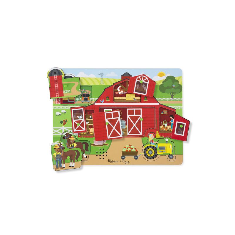 Puzzle sonore ANIMAUX de la FERME en bois Melissa & doug - Handouceur