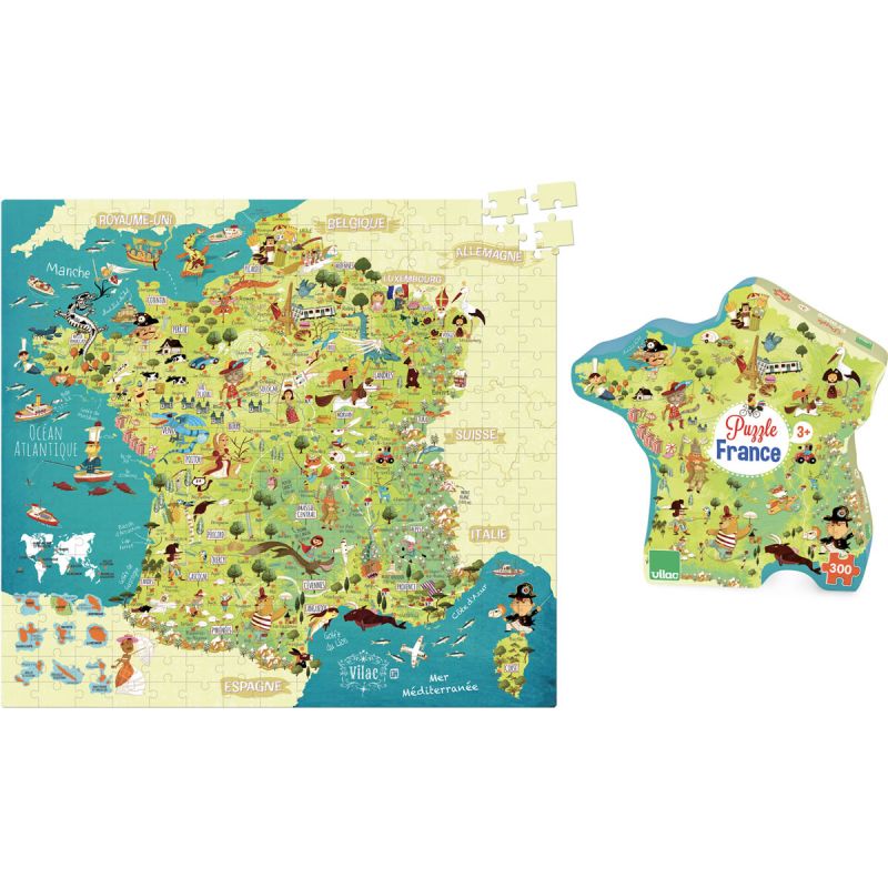 Puzzle : carte de France, à partir de 8 ans.