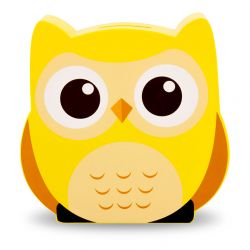 Tirelire Hibou jaune en bois