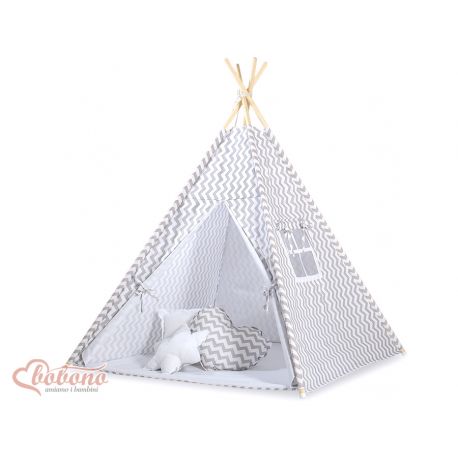 Tipi Enfant Blanc A Zigzags Gris Bobono 104 90 Tipi Enfant Blanc A Zigzags Gris Bobono 104 90