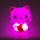 Veilleuse Chat porte bonheur multicolore - rose