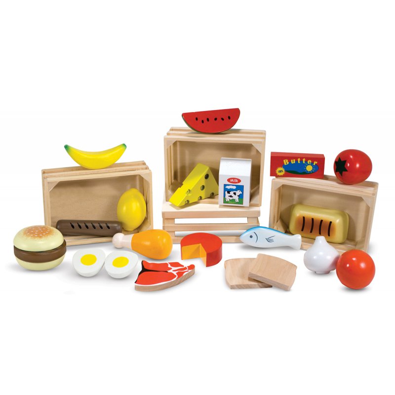 Selecta – Jeu De Dinette En Bois 13 Pièces – Aliments à Découper Avec Velcro – Imitation Fromage, œuf, Légumes – Pour Enfants Dès 3 Ans