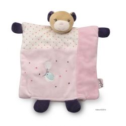 Doudou marionnette ourson joli - Petite rose