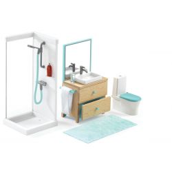 La salle de bain - Mobilier maison de poupées Djeco