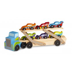 Camion porte voiture avec 6 voiture de courses - Packaging