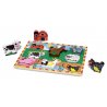 puzzle en bois a encastrement animaux de la ferme