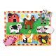 puzzle en bois a encastrement animaux de la ferme