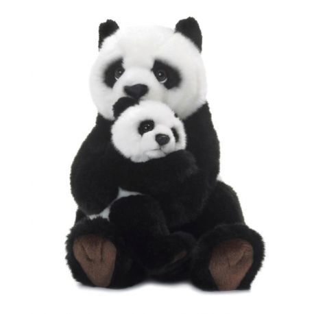 Maman Panda 28 Cm Avec Bebe Wwf 42 90