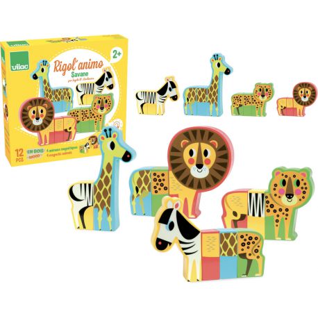 Puzzle magnétique - Puzzle jungle - Puzzle bébé - 8 pièces