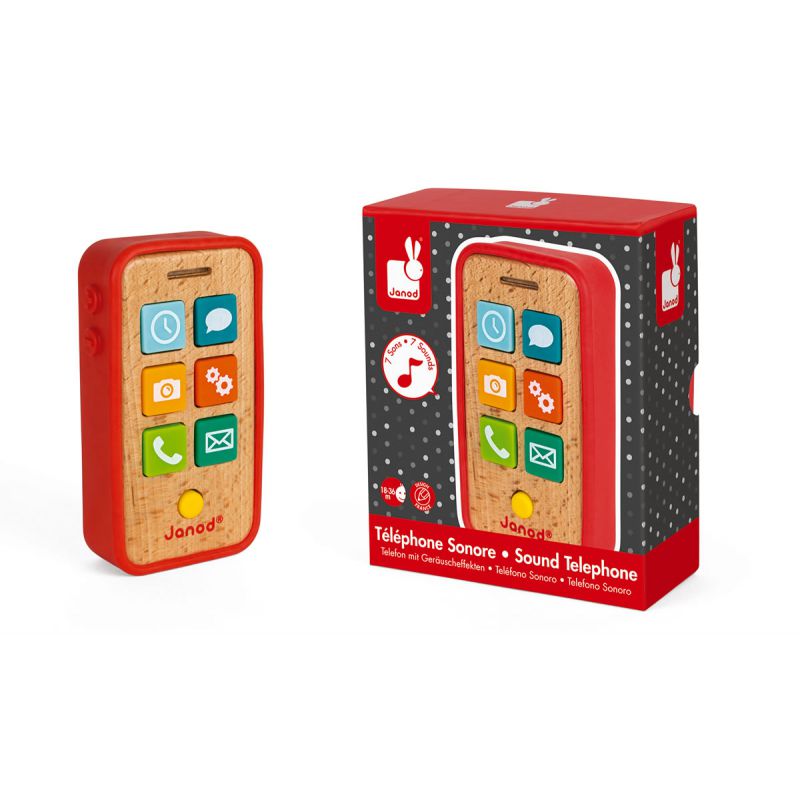 Jouet Téléphone enfant en Bois Mobile Jouet Bébé éducation