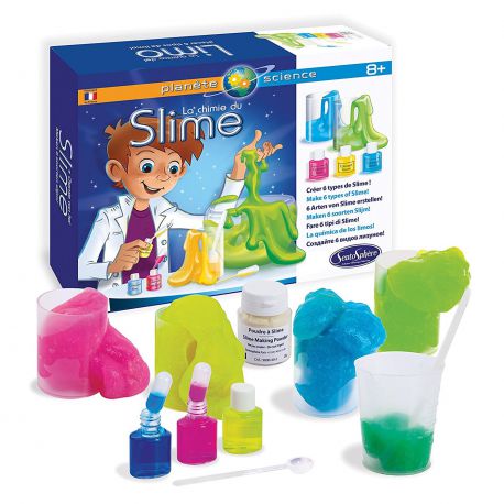 Coffret 12 pots Slime avec 12 pots de paillettes, perles à