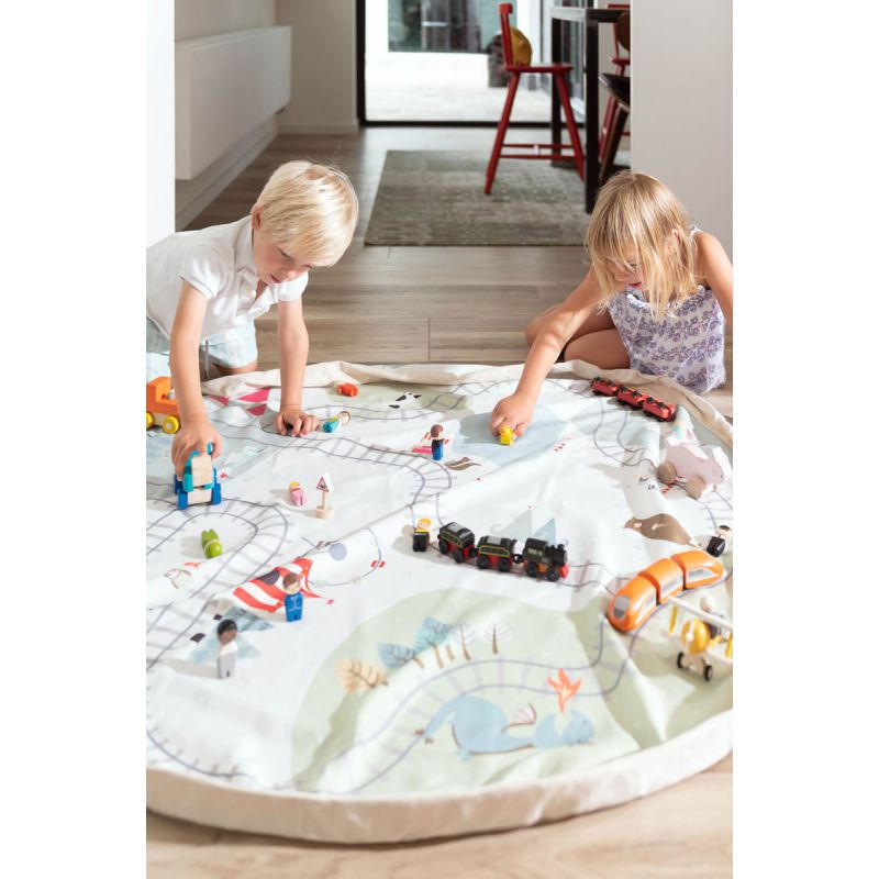 Tapis de jeu de sac de rangement de jouet d'enfants portatifs pour