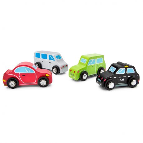 4 Petites Voitures En Bois New Classic Toys 9 90