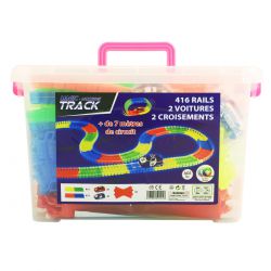 Magic Tracks Voitures pour Enfants, Voitures automatiques en Plastique  Bleu avec LEDs, Jeux pour Enfants à partir de 3 Ans