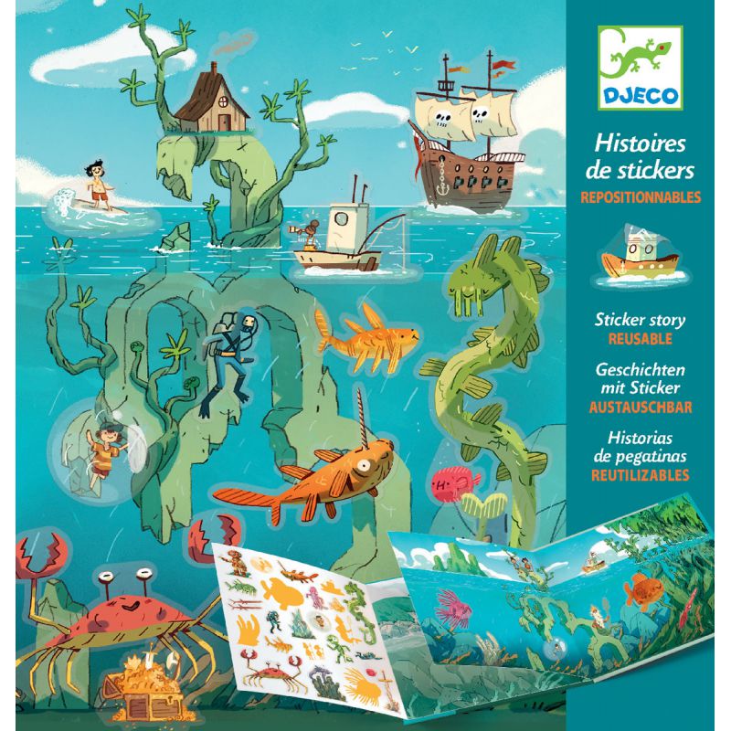 Stickers repositionnables Les aventures en mer Djeco - 9,50€