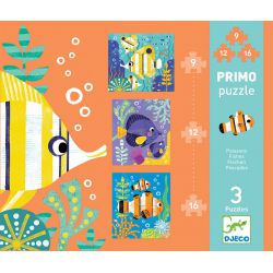 3 Puzzles 3 ans primo poissons de 9 à 16 pièces
