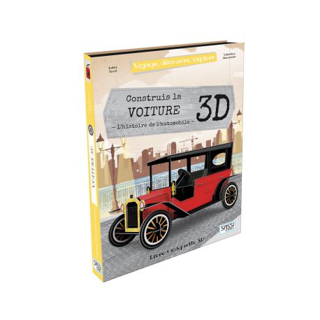 Construis la voiture 3D + Histoire de l'automobile - Livre + maquette