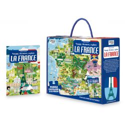 Voyage, découvre, explore la France - puzzle + livre