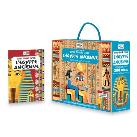 Voyage, découvre, explore l'Egypte ancienne - puzzle + livre