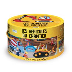 Les véhicules du chantier - Puzzle 30 pièces + livre