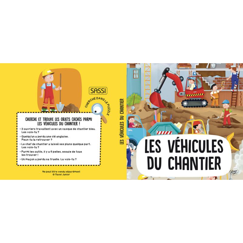 Puzzle véhicules de chantier Sassi Junior : King Jouet, Puzzle