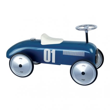 Porteur voiture vintage bleu pétrole