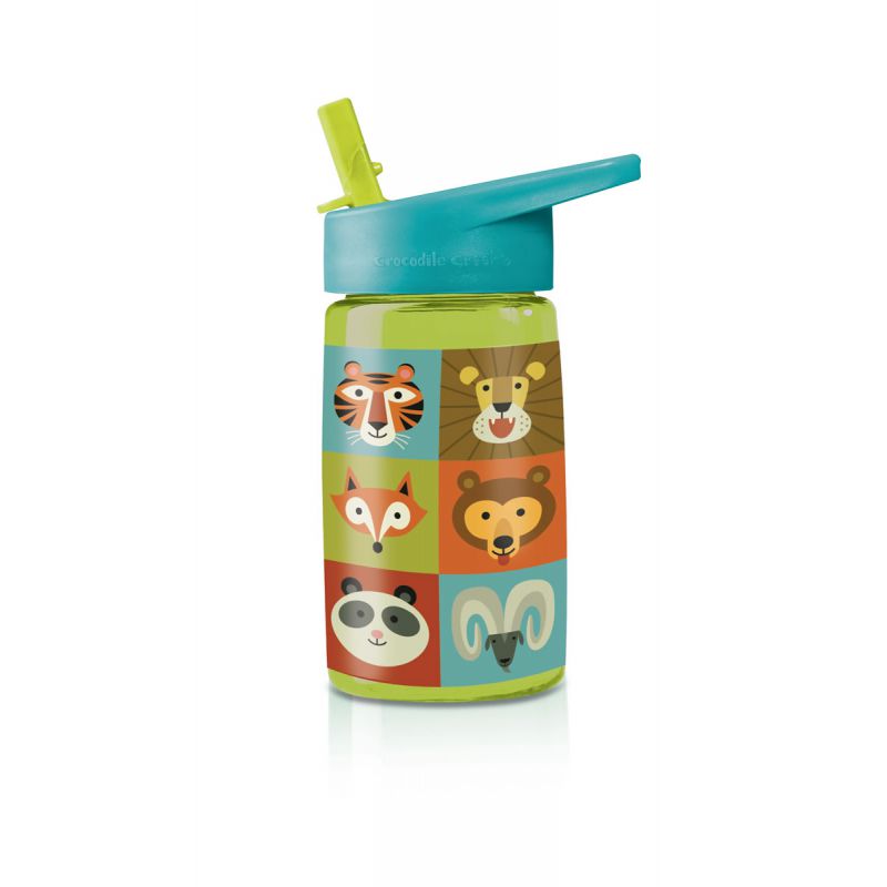 Gourde enfant avec paille Animalia sans BPA Crocodile Creek - 12,50€