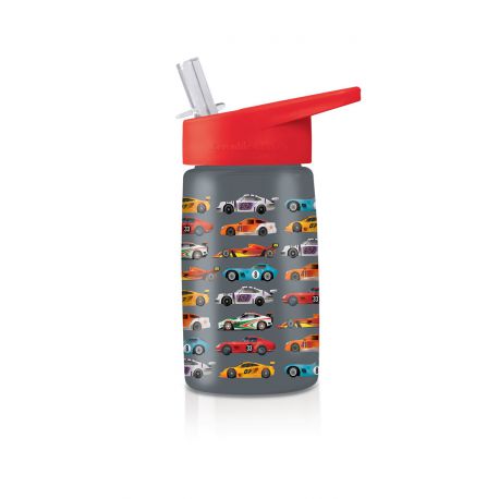 Gourde Course de voitures avec paille sans BPA