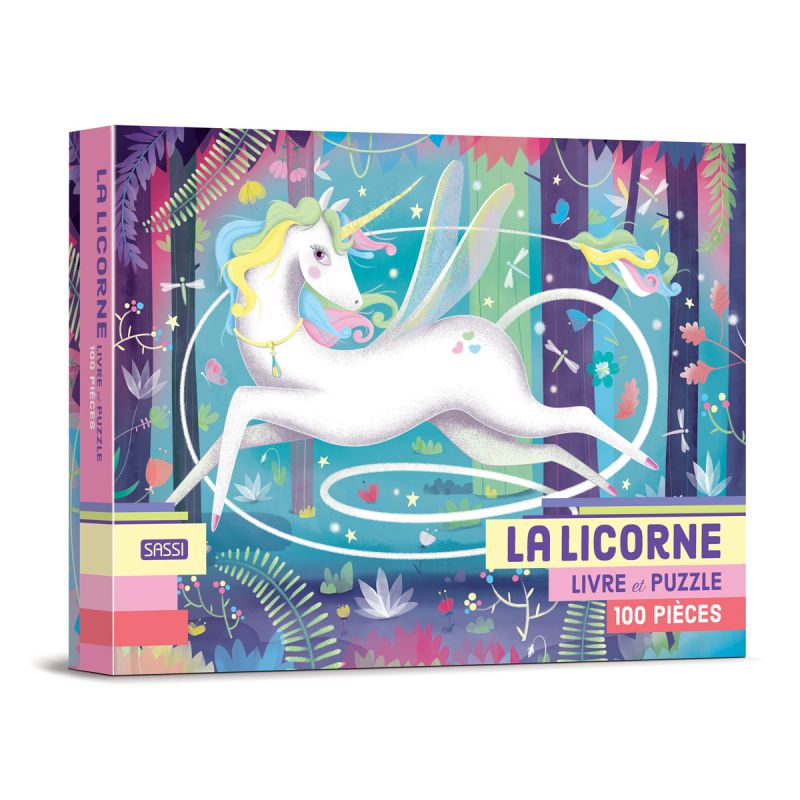 La licorne - Livre et puzzle 100 pièces Sassi - 18,90€