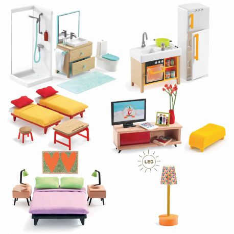 Petit pack mobilier pour maison de poupées Djeco - 65,36€