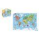 Puzzle géant carte du monde 300 pièces - Janod