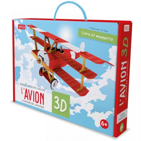 Construis l'avion 3D + Histoire de l'aviation - Livre + maquette