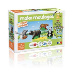 Coffret moulage en plâtre - Ma tour Eiffel - Mako moulages - Bleu et rouge  - Enfant - Mixte bleu - Mako Créations