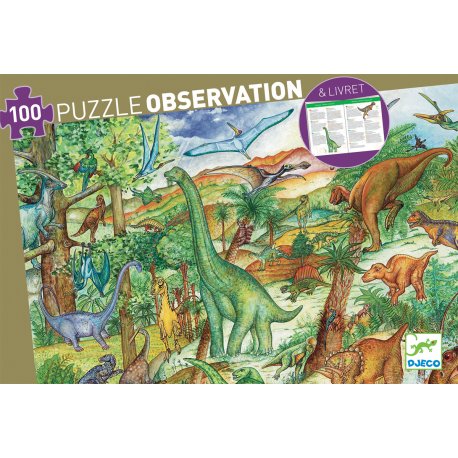 Puzzle Dinosaures Djeco 100 pièces - Boîte