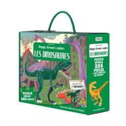 Voyage, découvre, explore les dinosaures - puzzle + livre