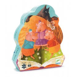 Puzzle Les trois Petits cochons Djeco - Boîte silhouette