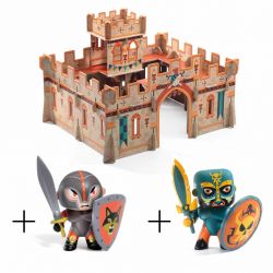 Pack chateau médieval Djeco et 2 figurines