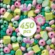 450 Perles en bois : Feuilles et fleurs