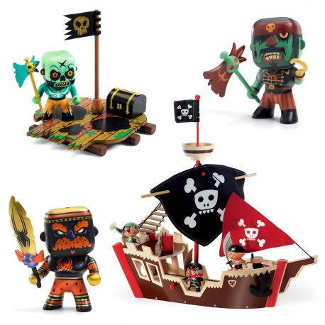 Pack bateau pirate Djeco avec 3 figurines fantastiques