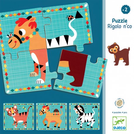 Rigolo n'co - 4 Puzzles 2 ans 4 pièces Djeco - 14,60€